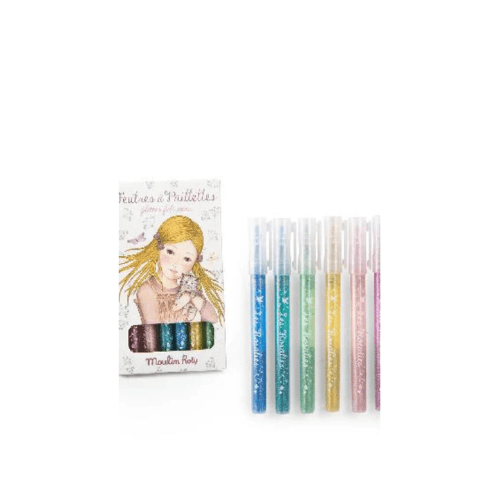 Les Rosalies 6 Glitter Felt Pens by Moulin Roty - Maude Kids Decor