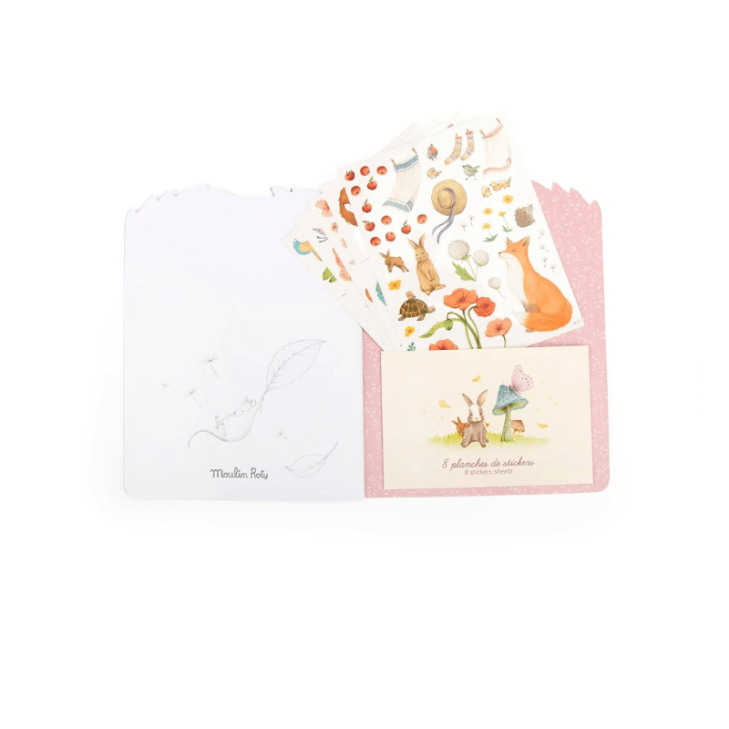 Les Rosalies | Colouring Book with Stickers by Moulin Roty - Maude Kids Decor