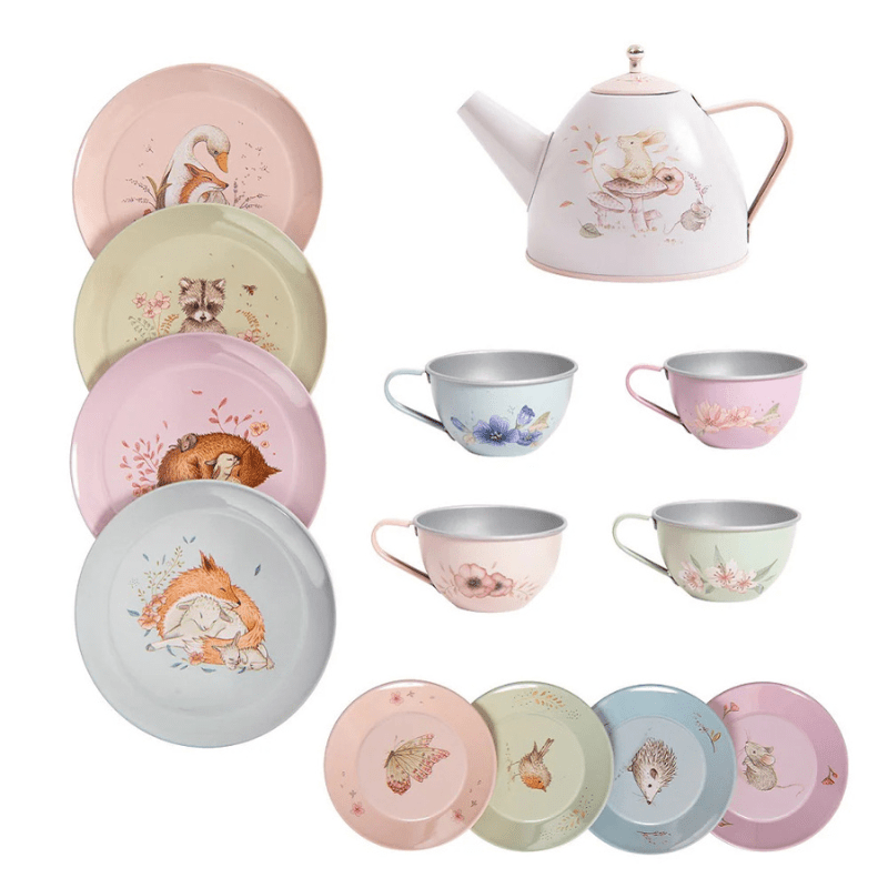 Les Rosalies Metal Tea Set by Moulin Roty - Maude Kids Decor