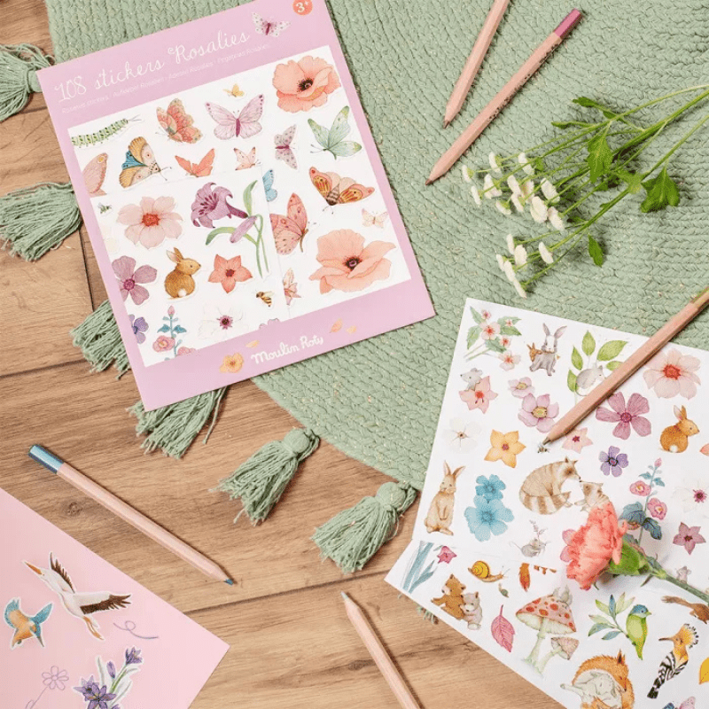 Les Rosalies Pack of 108 Stickers by Moulin Roty - Maude Kids Decor