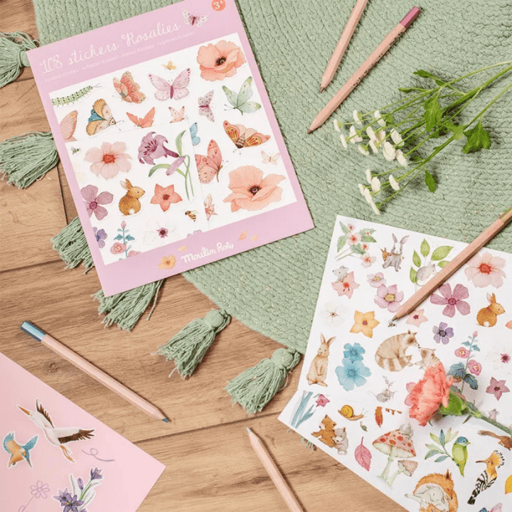 Les Rosalies Pack of 108 Stickers by Moulin Roty - Maude Kids Decor