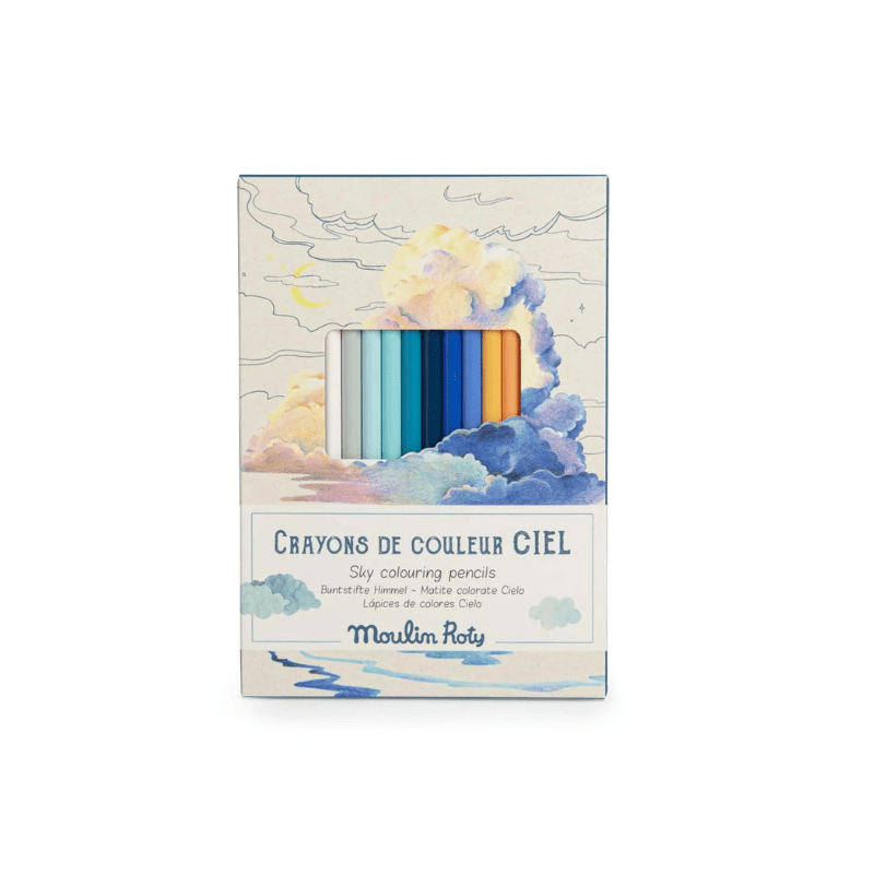 L'Exporateur 12 Sky Colouring Pencils and Cards by Moulin Roty - Maude Kids Decor