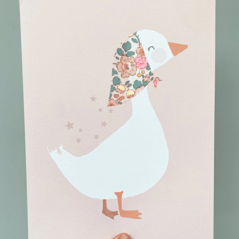 Liberty Fabric Duck Nursery Art Print by The Charming Press - Maude Kids Decor