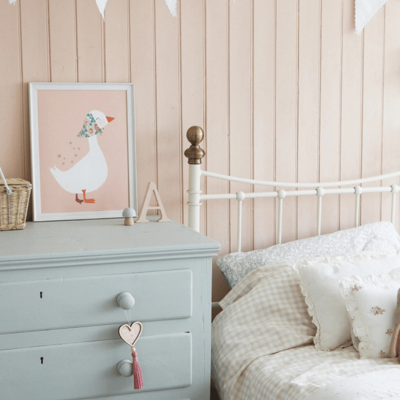 Liberty Fabric Duck Nursery Art Print by The Charming Press - Maude Kids Decor