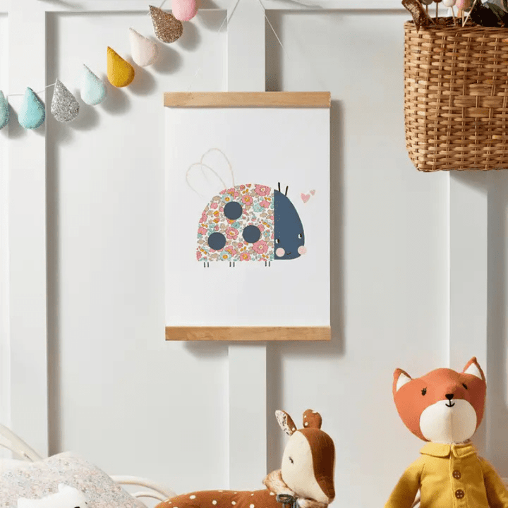 Liberty Fabric Ladybird Nursery Art Print by The Charming Press - Maude Kids Decor