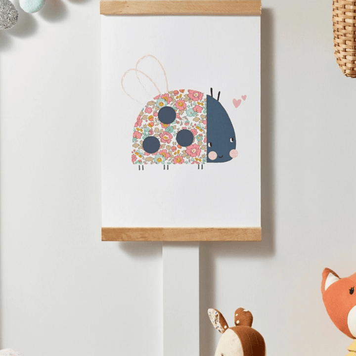 Liberty Fabric Ladybird Nursery Art Print by The Charming Press - Maude Kids Decor