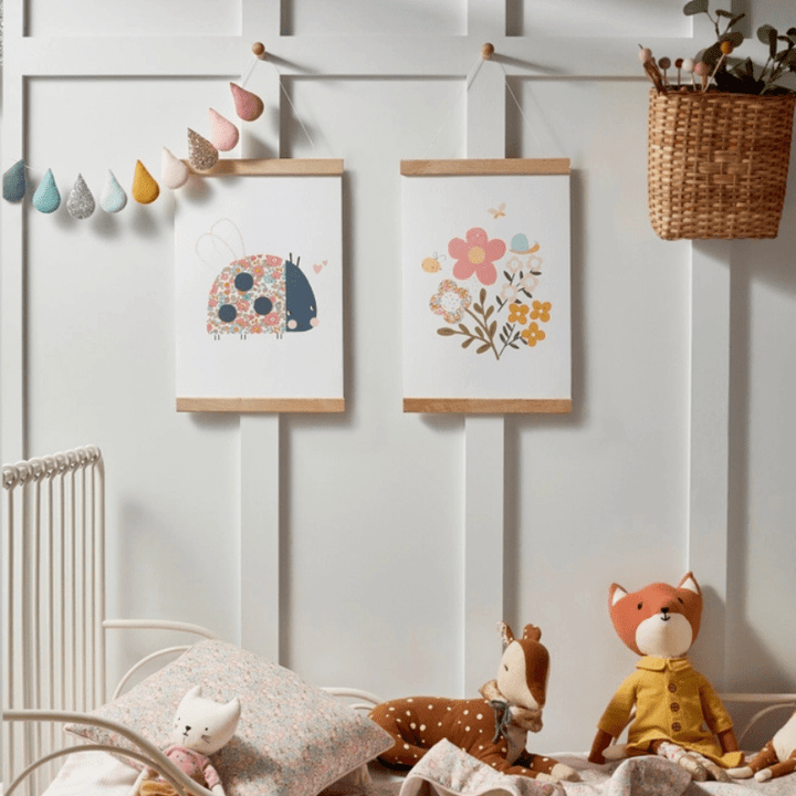 Liberty Fabric Ladybird Nursery Art Print by The Charming Press - Maude Kids Decor