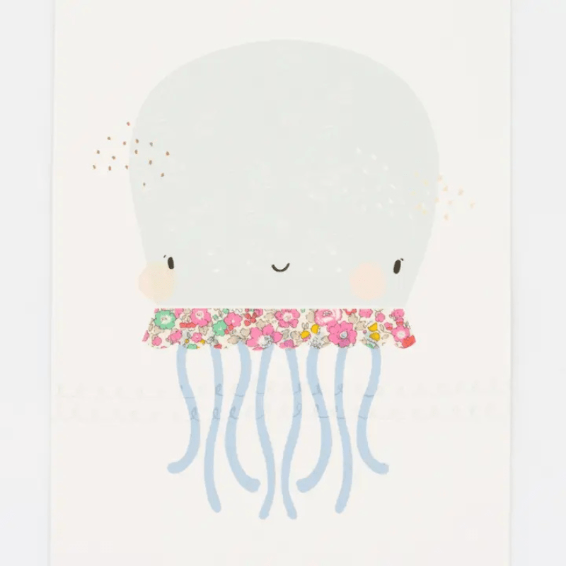 Liberty Fabric Octopus Nursery Art Print by The Charming Press - Maude Kids Decor