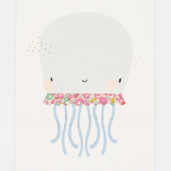 Liberty Fabric Octopus Nursery Art Print by The Charming Press - Maude Kids Decor