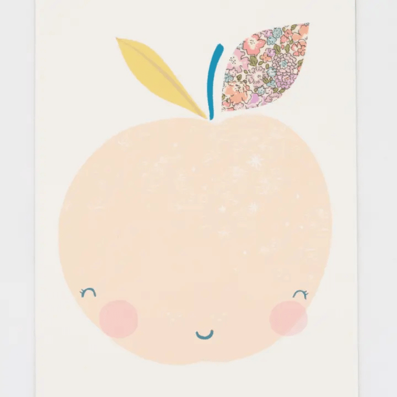 Liberty Fabric Peach Nursery Art Print by The Charming Press - Maude Kids Decor