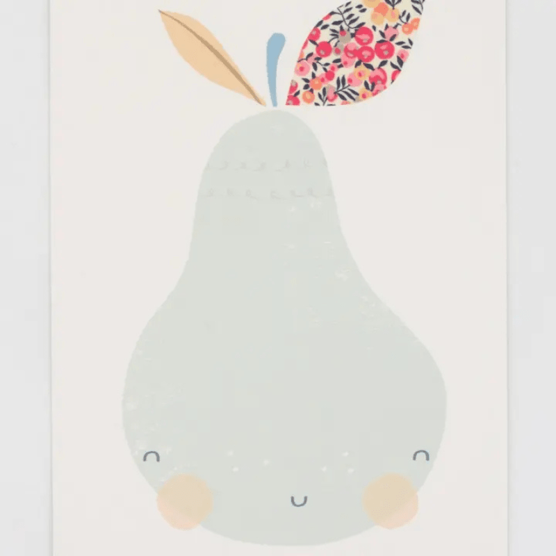Liberty Fabric Pear Nursery Art Print by The Charming Press - Maude Kids Decor