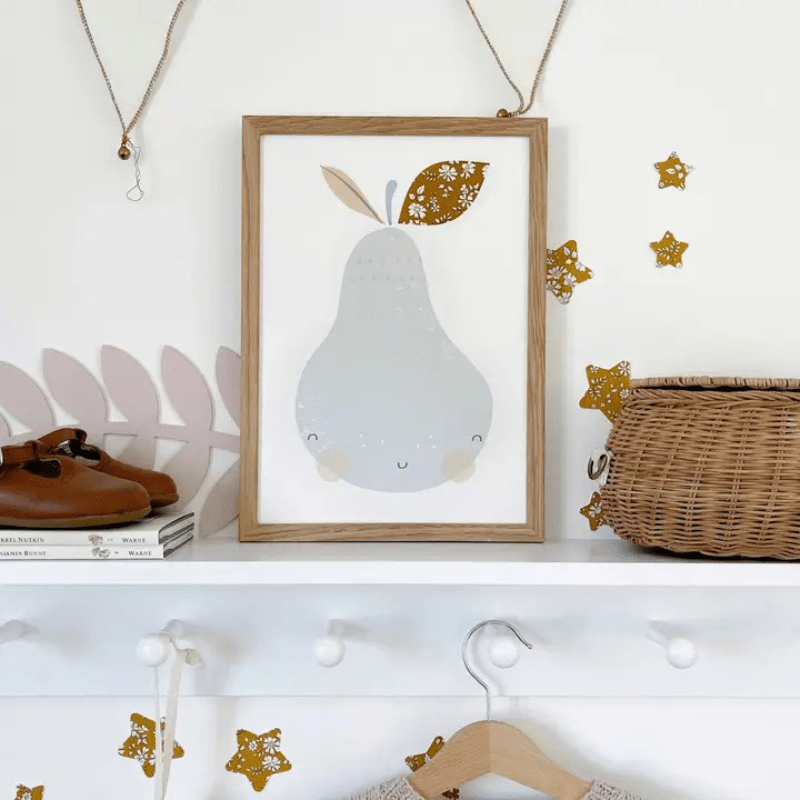Liberty Fabric Pear Nursery Art Print by The Charming Press - Maude Kids Decor