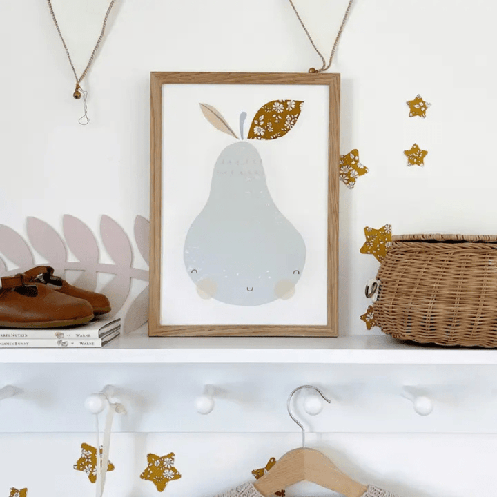 Liberty Fabric Pear Nursery Art Print by The Charming Press - Maude Kids Decor