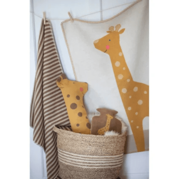 LILI Baby Blanket - Embroidered Giraffe | Off - White by David Fussenegger - Maude Kids Decor