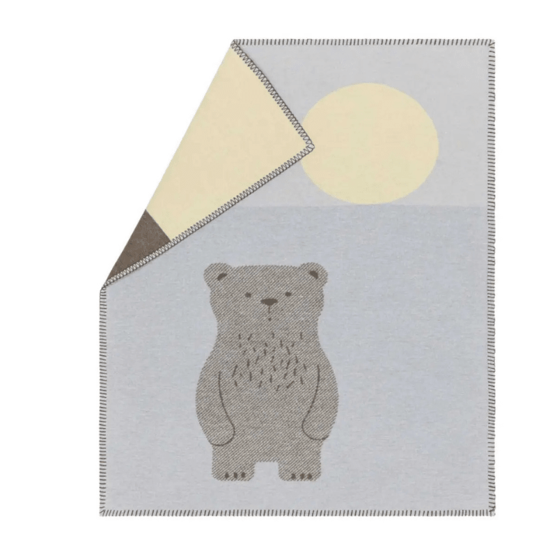 LILI Baby Blanket - Moon Bear | Light Blue by David Fussenegger - Maude Kids Decor