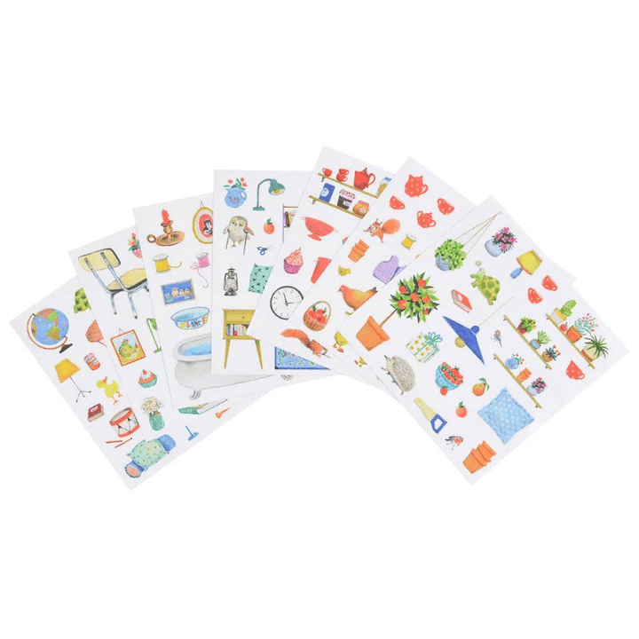 Ma Maison | La Grande Famille Colouring Book with Stickers by Moulin Roty - Maude Kids Decor