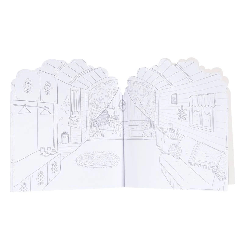 Ma Maison | La Grande Famille Colouring Book with Stickers by Moulin Roty - Maude Kids Decor