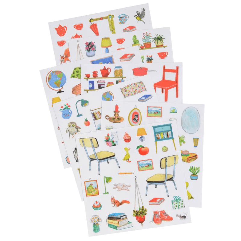 Ma Maison | La Grande Famille Colouring Book with Stickers by Moulin Roty - Maude Kids Decor