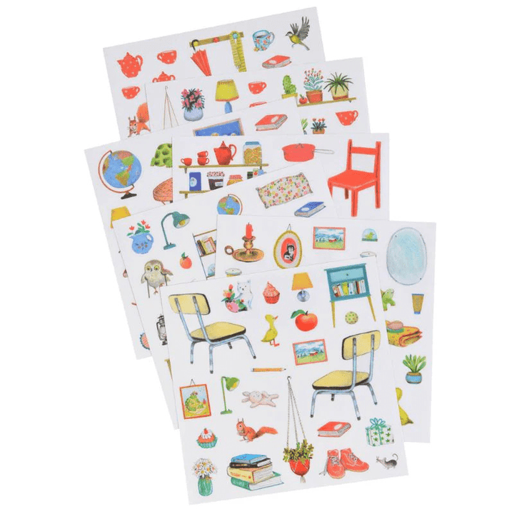 Ma Maison | La Grande Famille Colouring Book with Stickers by Moulin Roty - Maude Kids Decor