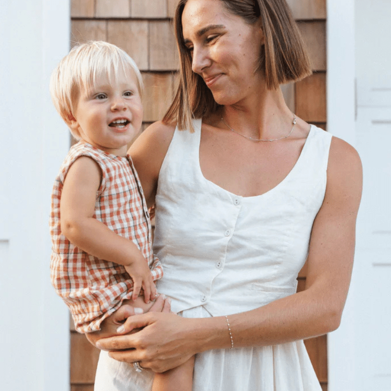 Mavrick Romper | Poppy Gingham by Rylee &amp; Cru - Maude Kids Decor