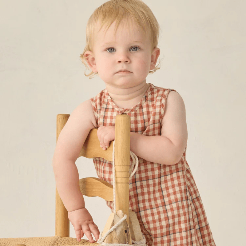 Mavrick Romper | Poppy Gingham by Rylee & Cru - Maude Kids Decor