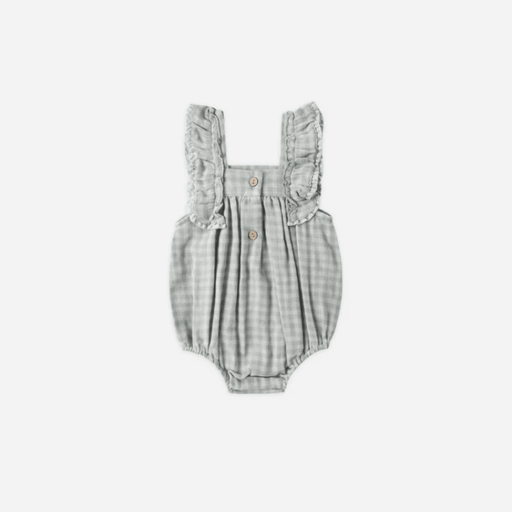 Maya Romper | Green Gingham by Rylee &amp; Cru - Maude Kids Decor