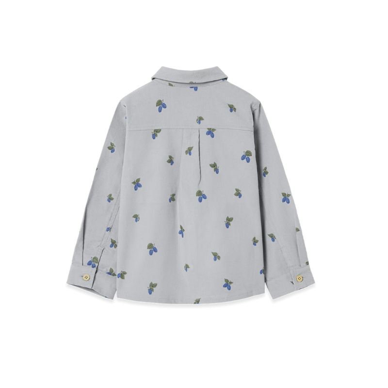 Micro Corduroy Long Sleeve Shirt | Mulberry Blue by Garbo &amp; Friends - Maude Kids Decor