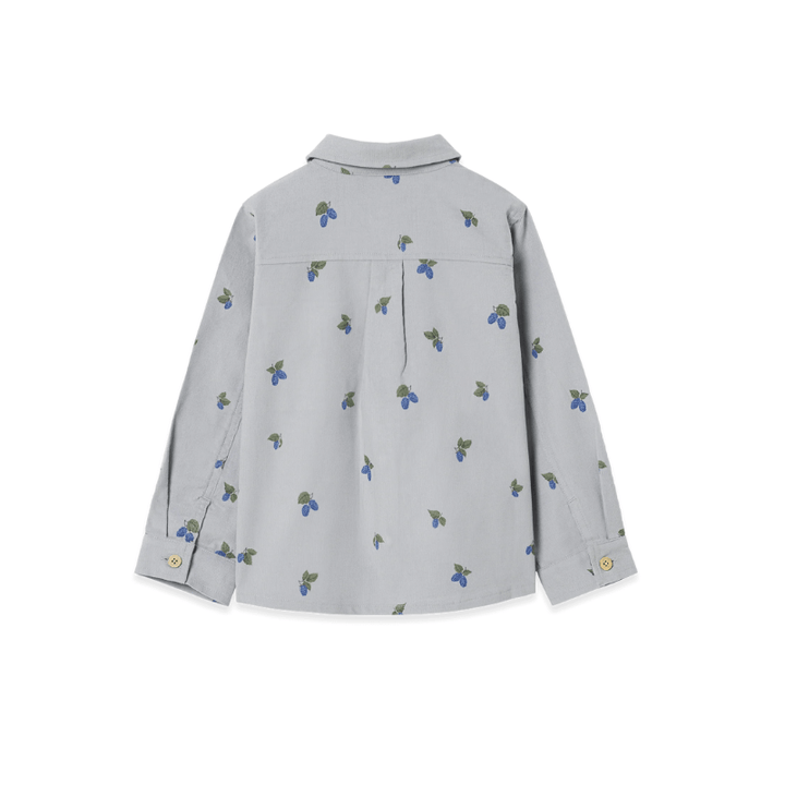 Micro Corduroy Long Sleeve Shirt | Mulberry Blue by Garbo &amp; Friends - Maude Kids Decor