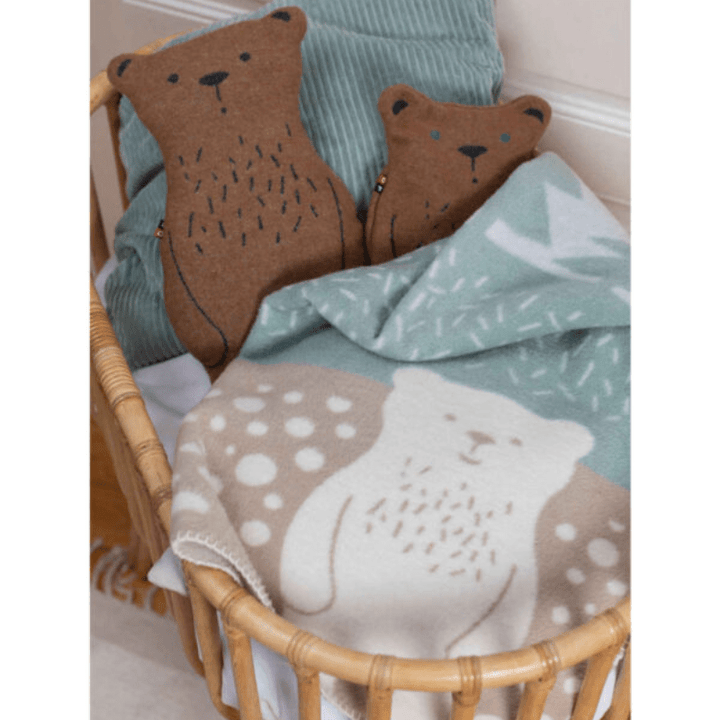 MILA Baby Blanket - Forest Bear | Light Green by David Fussenegger - Maude Kids Decor