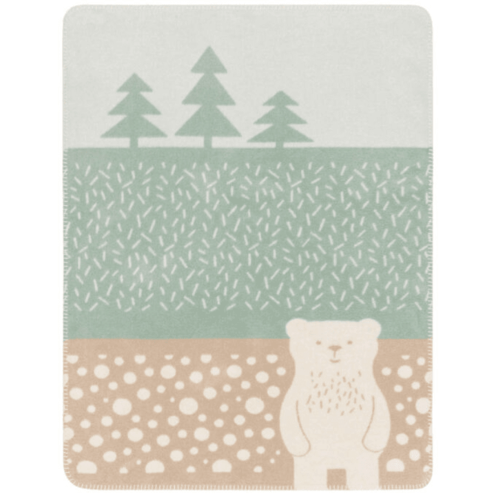 MILA Baby Blanket - Forest Bear | Light Green by David Fussenegger - Maude Kids Decor