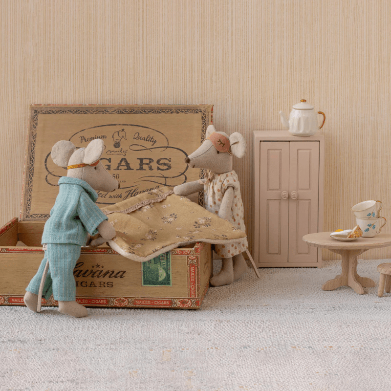 Mum and Dad Mice in Cigarbox by Maileg - Maude Kids Decor