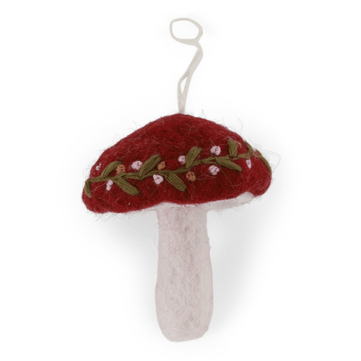 Mushroom Ornament with Embroidery by Én Gry &amp; Sif - Maude Kids Decor