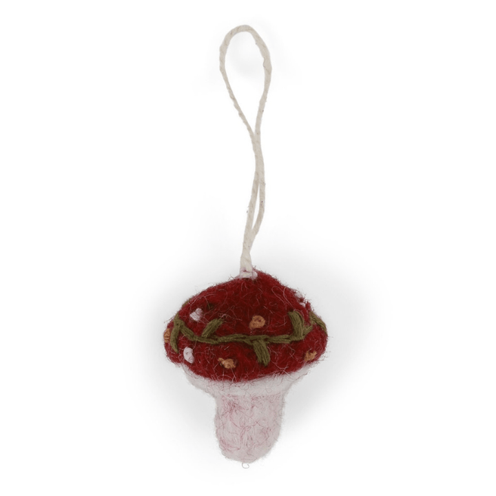 Mushroom Ornament with Embroidery by Én Gry &amp; Sif - Maude Kids Decor