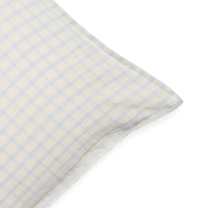 Muslin Single Pillowcase | Gingham Sky Blue by Garbo &amp; Friends - Maude Kids Decor