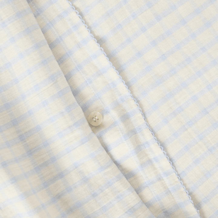Muslin Toddler Bed Set | Gingham Sky Blue by Garbo &amp; Friends - Maude Kids Decor