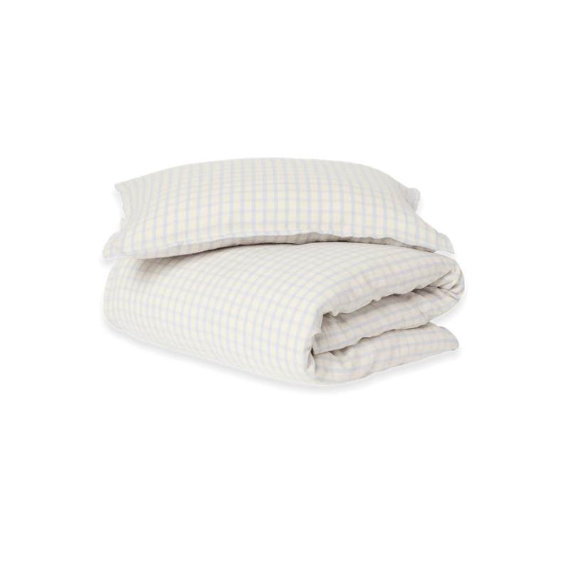 Muslin Toddler Bed Set | Gingham Sky Blue by Garbo & Friends - Maude Kids Decor