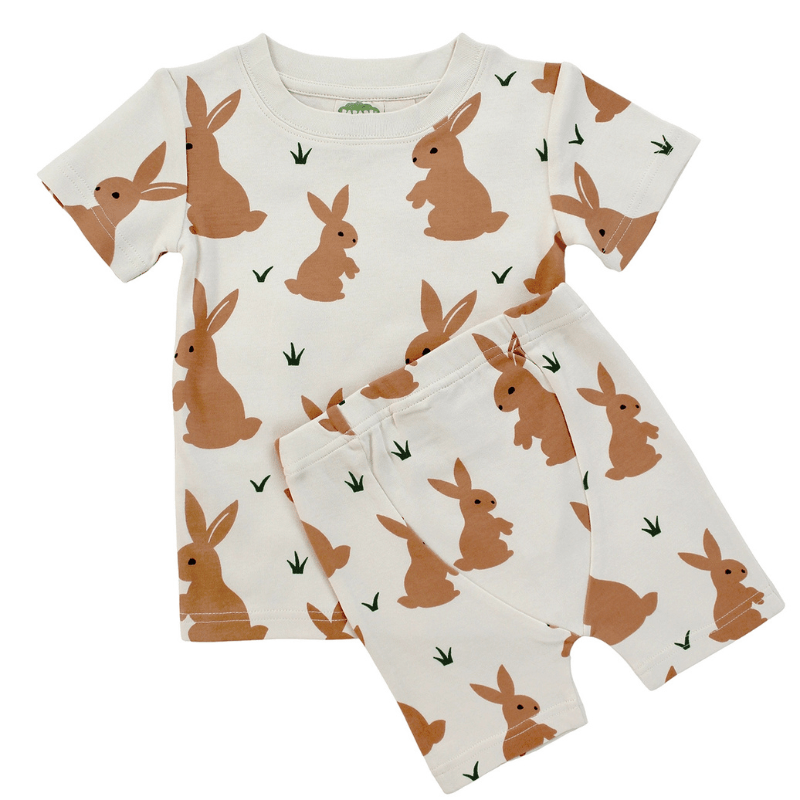 "My Jammies" Organic Summer Pyjamas | Brown Bunnies by Parade Organics - Maude Kids Decor