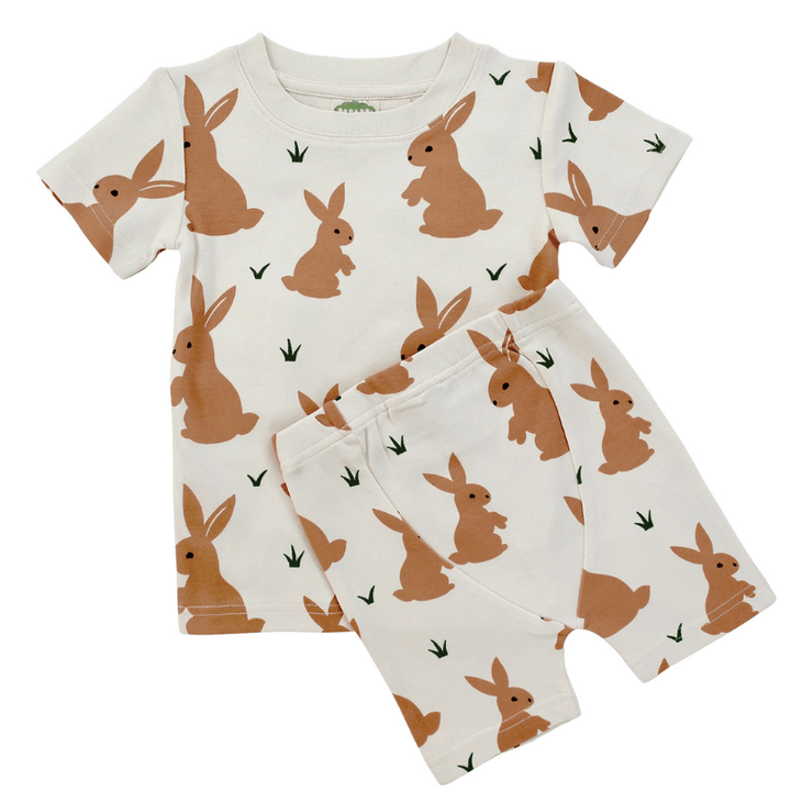 "My Jammies" Organic Summer Pyjamas | Brown Bunnies by Parade Organics - Maude Kids Decor