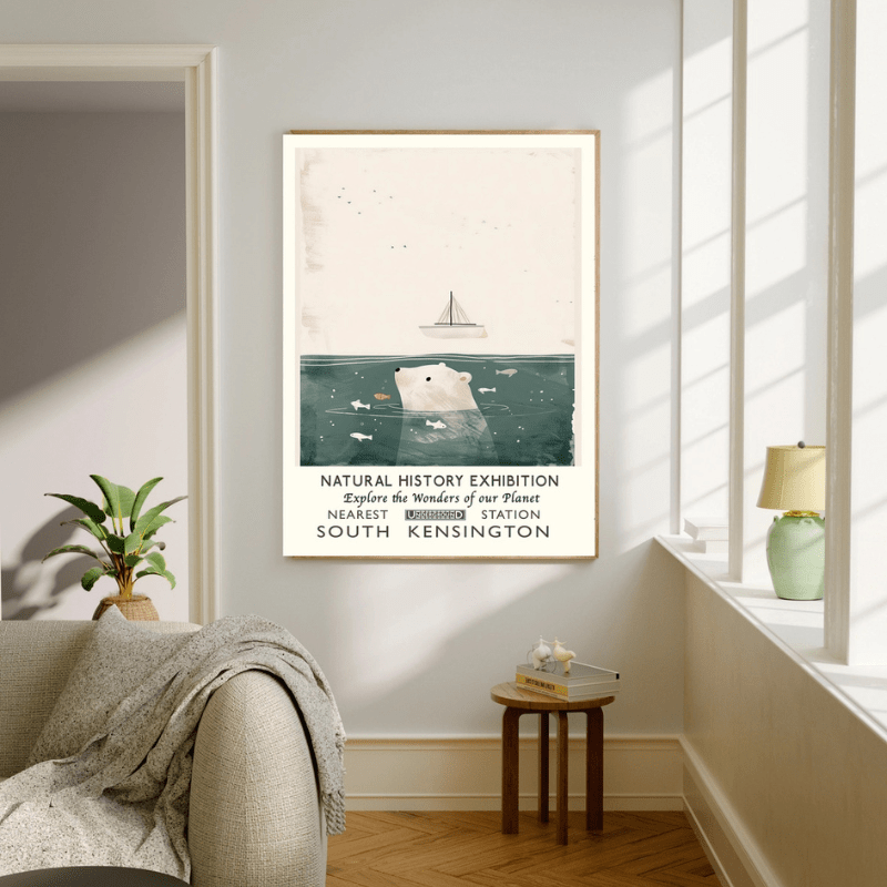 Natural History Exhibition Polar Bear Art Print by Kumo Art Prints - Maude Kids Decor