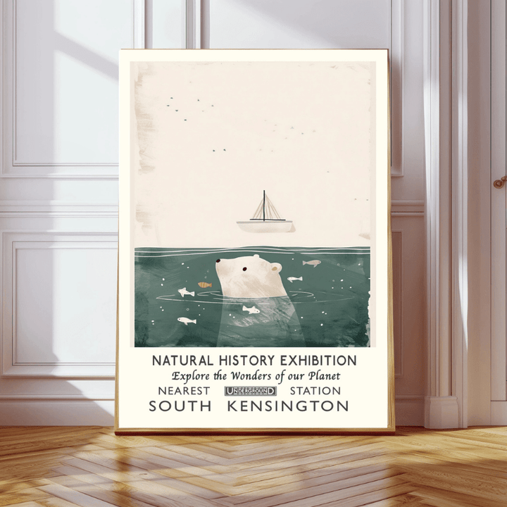Natural History Exhibition Polar Bear Art Print by Kumo Art Prints - Maude Kids Decor