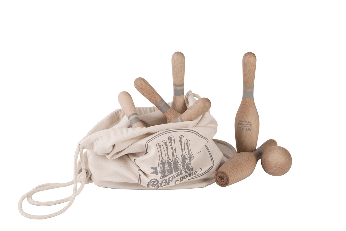 Natural Wooden Bowling Set by Wooden Story - Maude Kids Decor