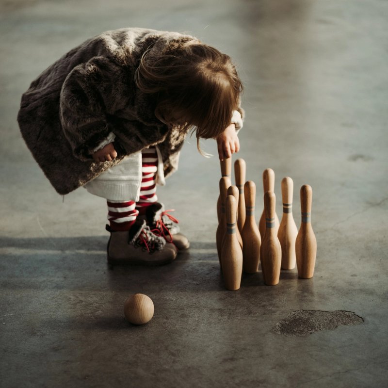 Natural Wooden Bowling Set by Wooden Story - Maude Kids Decor