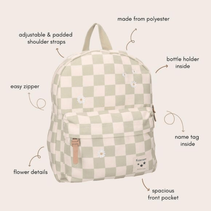 Nostalgia Kids Backpack (7.3L) | Green Check by Kidzroom - Maude Kids Decor
