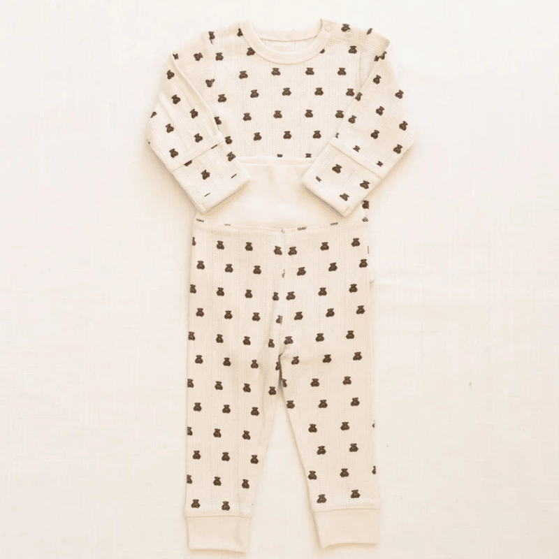 Onesie + Pant Set | Pointelle Teddy by New Grain - Maude Kids Decor