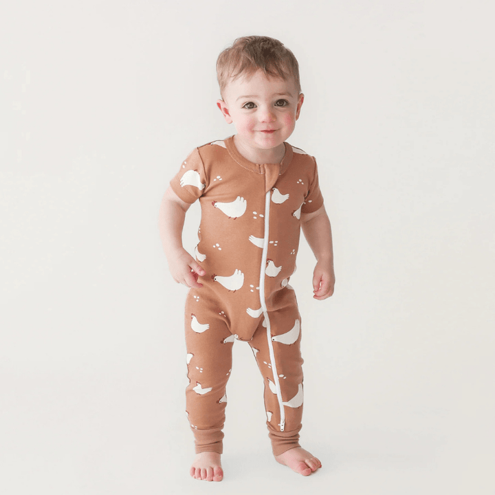 Organic 2 - Way Zip Romper | Chickens by Parade Organics - Maude Kids Decor