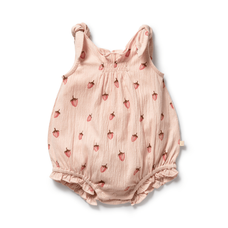 Organic Crinkle Cotton Tie Playsuit by Wilson + Frenchy - Maude Kids Decor