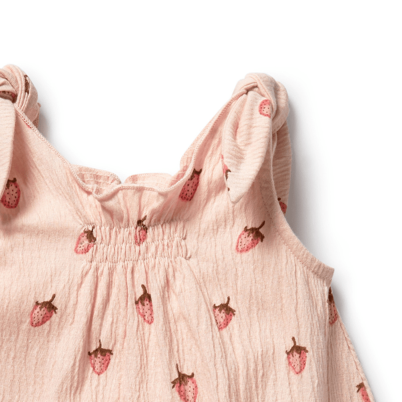 Organic Crinkle Cotton Tie Playsuit by Wilson + Frenchy - Maude Kids Decor