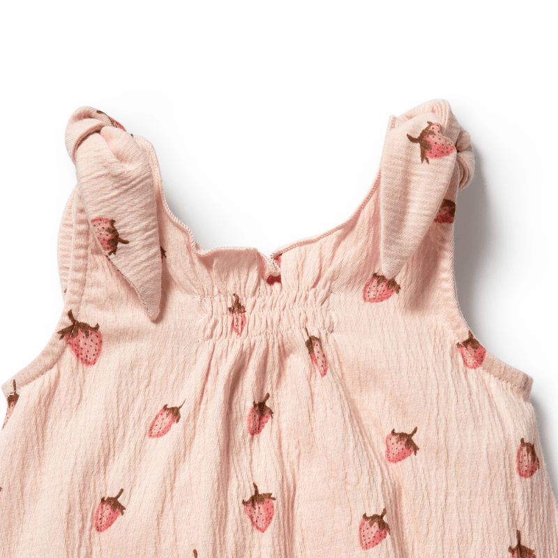 Organic Crinkle Cotton Tie Playsuit by Wilson + Frenchy - Maude Kids Decor