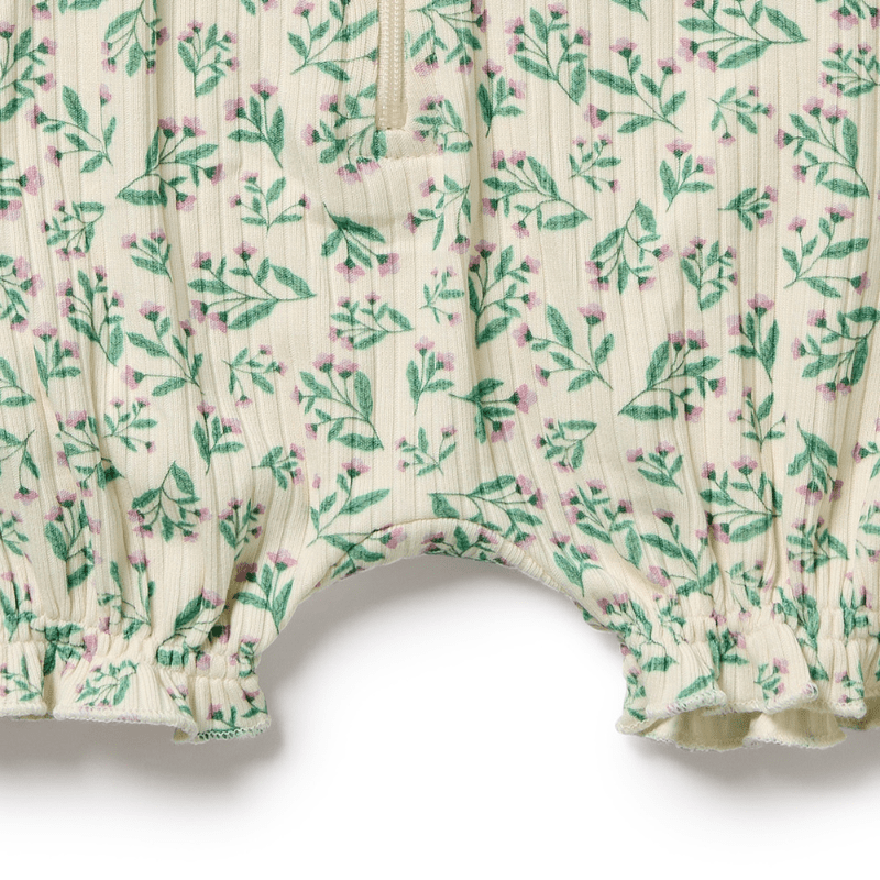 Organic Drop Needle Cotton Ruffle Zipsuit by Wilson + Frenchy - Maude Kids Decor