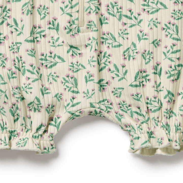Organic Drop Needle Cotton Ruffle Zipsuit by Wilson + Frenchy - Maude Kids Decor